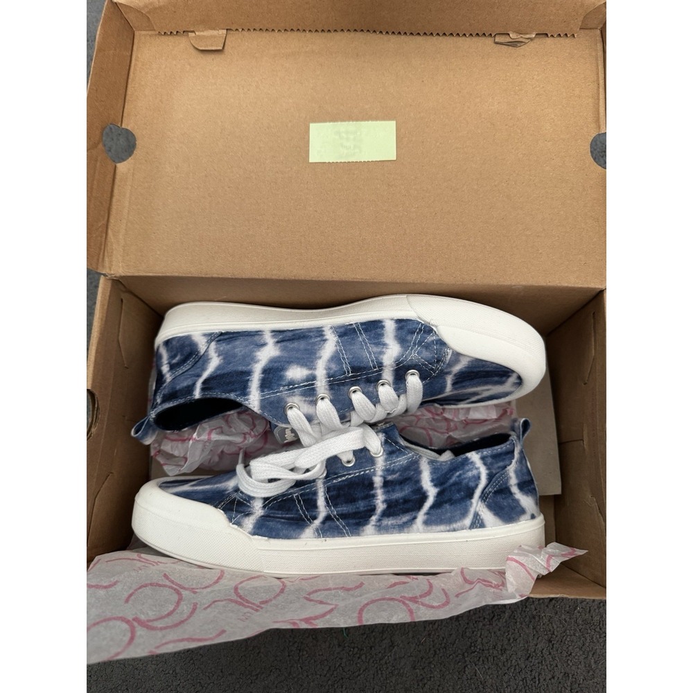 Sugar Festival Navy Tie Dye Sneakers Womens Size 7 Canvas Lace Up Shoes Box